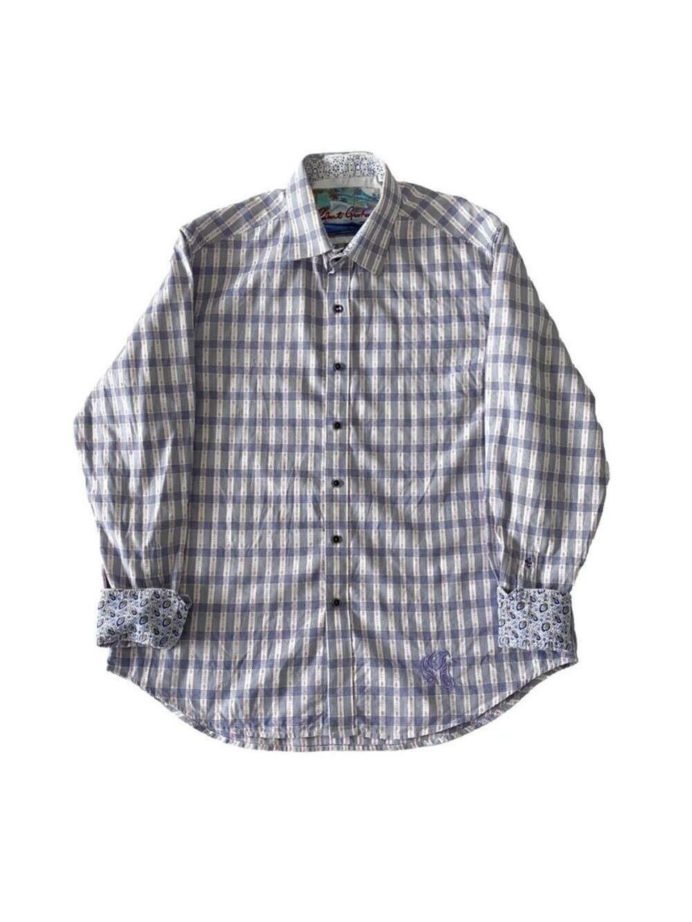 Robert Graham Classic Fit Button Up Shirt Flip Cuffs Mens XL Plaid